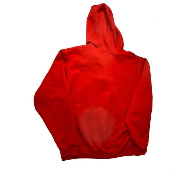 Disney Red Christmas Hoodie Mickey Mouse Santa Hat 1/4 Zip Womens Sz M. … - Picture 6 of 7